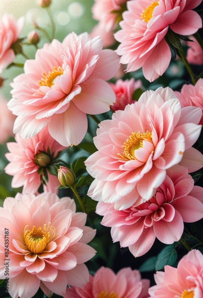 Obraz premium A backdrop of soft pink flowers perfect for a wedding or a romantic Valentine's Day 