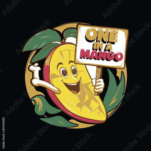 One in a mango funny vector design