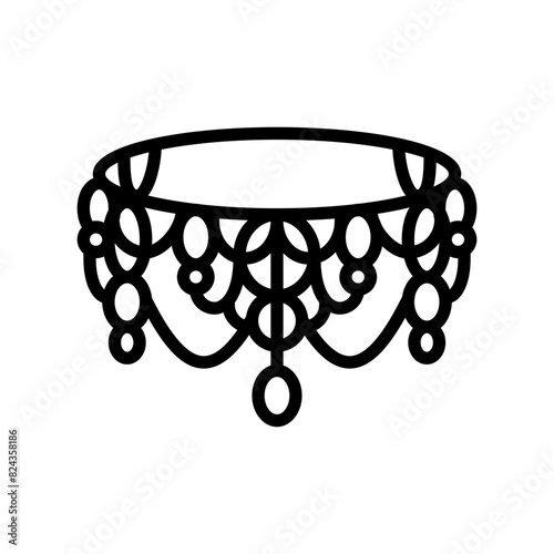 lace goth subculture line icon vector. lace goth subculture sign. isolated contour symbol black illustration