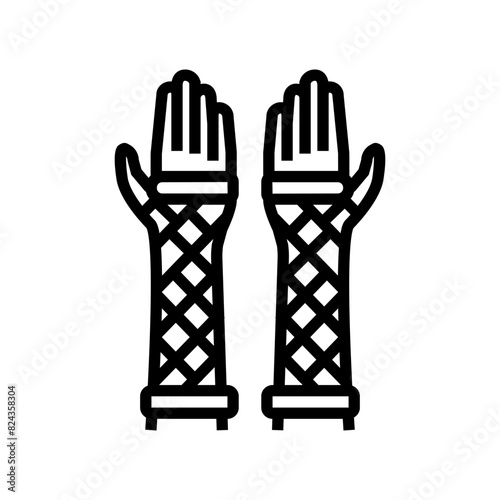 fishnet goth subculture line icon vector. fishnet goth subculture sign. isolated contour symbol black illustration