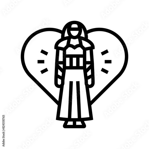 romanticism goth subculture line icon vector. romanticism goth subculture sign. isolated contour symbol black illustration