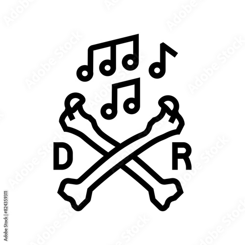 deathrock goth subculture line icon vector. deathrock goth subculture sign. isolated contour symbol black illustration