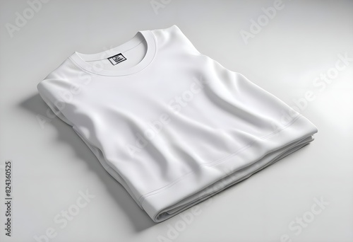 Simple white T-shirt on white background