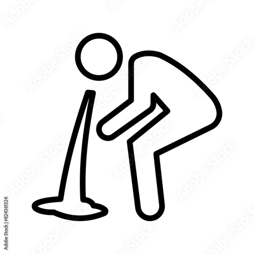 Vomit icon. Symptoms Virus Infection. Indigestion feel sick and Vomiting color editable