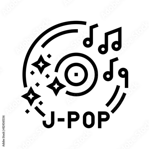 jpop otaku line icon vector. jpop otaku sign. isolated contour symbol black illustration