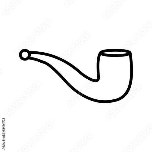 Smoking pipe icon. sign for mobile concept and web design color editable