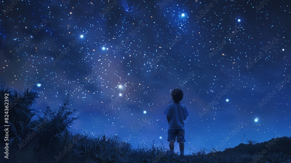 As he gazes up at the starry night sky, the school boy is filled with a sense of wonder and possibility, his imagination soaring to new heights as he envisions worlds beyond his wildest dreams. As he gazes up at the starry night sky, the school boy is filled with a sense of wonder and possibility, his imagination soaring to new heights as he envisions worlds beyond his wildest dreams.