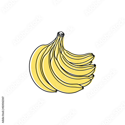simple illustration a bunch banana fruit