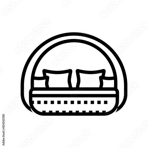 daybed outdoor furniture line icon vector. daybed outdoor furniture sign. isolated contour symbol black illustration