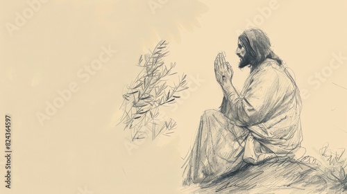 Biblical Illustration of Jesus' Devotional Prayer in Gethsemane, Ideal for article