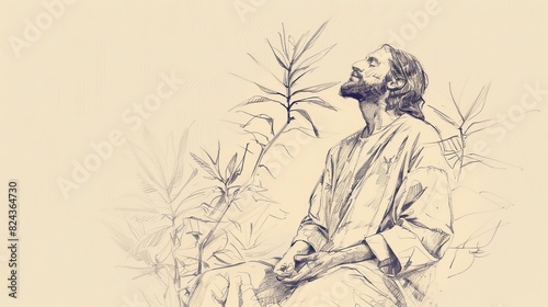 Biblical Illustration of Jesus Praying in Gethsemane, Seeking Strength, Ideal for article