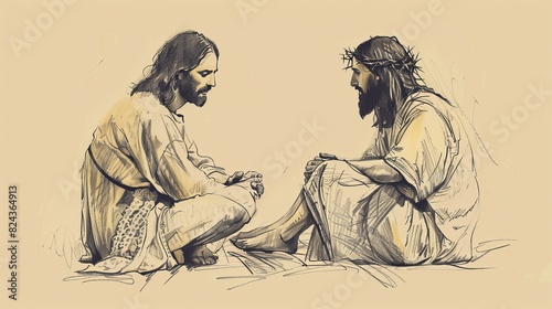 Biblical Illustration of Jesus and the Woman Anointing His Feet, Ideal for article