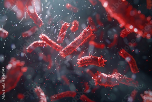 3D illustration typhoid bacteria. photo