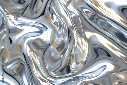 glossy silver metal fluid glossy chrome mirror water effect background backdrop texture