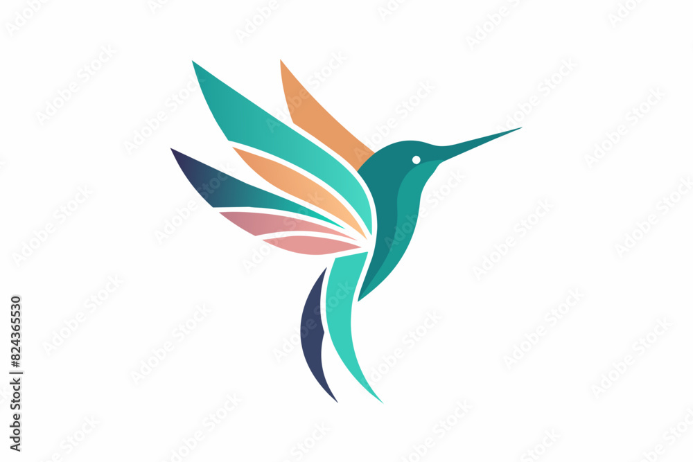 Fototapeta premium Humming bird logo on white background vector illustration