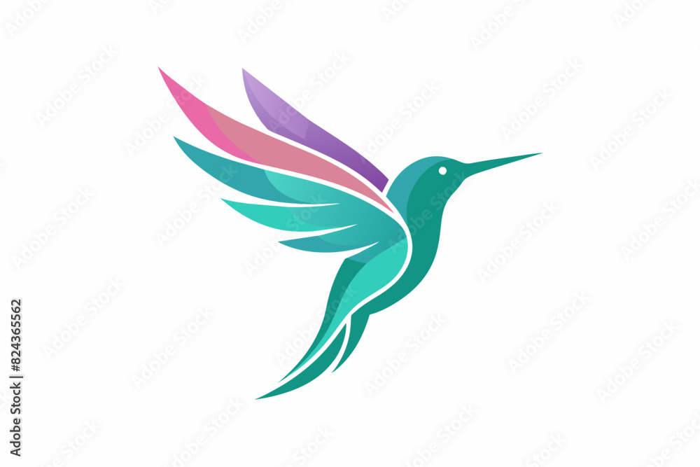 Humming bird logo on white background vector illustration