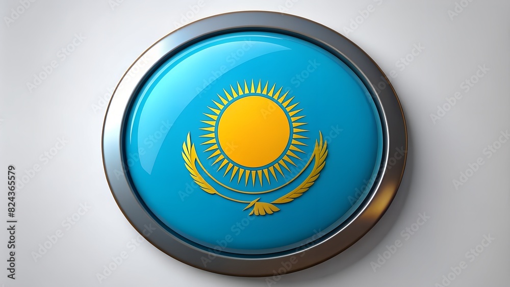 Naklejka premium flag of the republic Kazakhstan