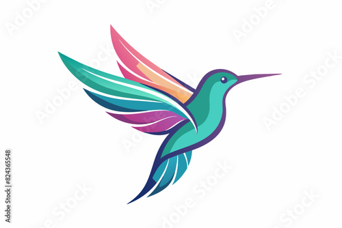 Humming bird logo on white background vector illustration