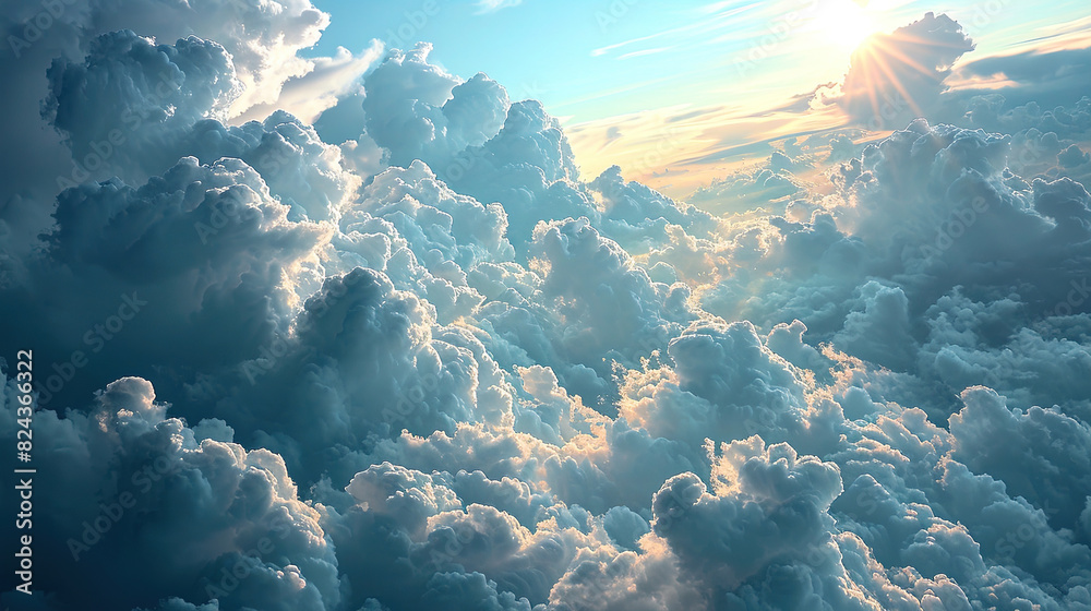 Fototapeta premium An Overcast Cloud Surrounded By Clouds Cloudscape Background