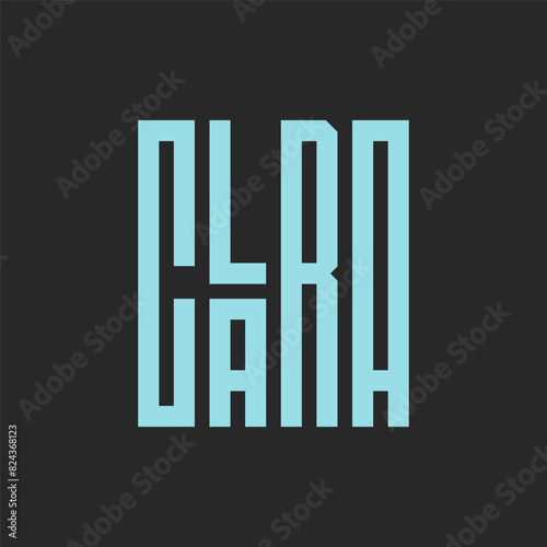 Clara name lettering design