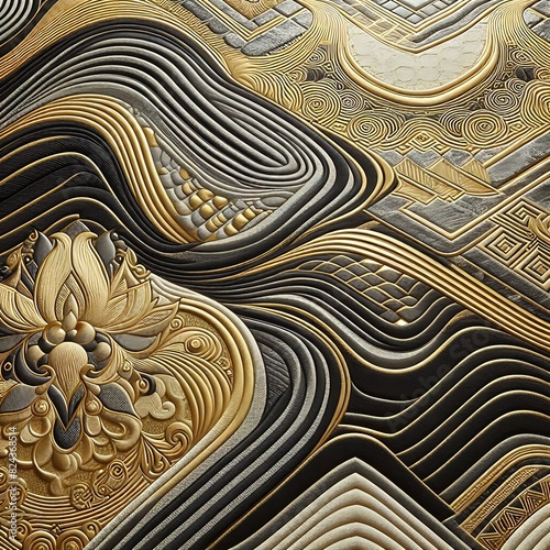 gold and black background with a luxurious and elegant geometric design