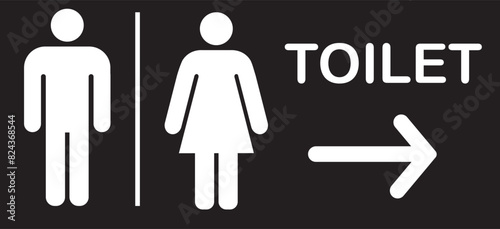 Toilet sign vector with man and woman symbol. Modern Flat Icon Set