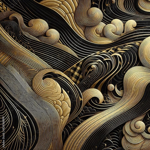 gold and black background with a luxurious and elegant geometric design