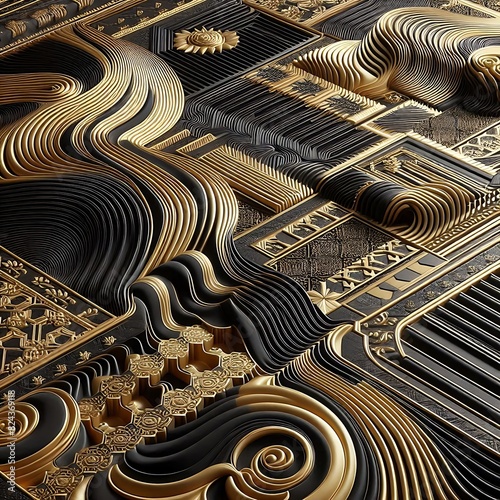 gold and black background with a luxurious and elegant geometric design