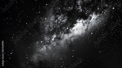 The deep black of a starless night sky stretches endlessly overhead, a vast expanse of mystery and wonder.