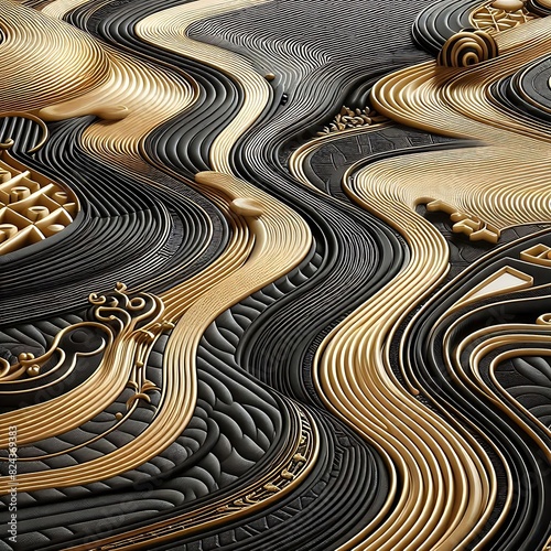 gold and black background with a luxurious and elegant geometric design