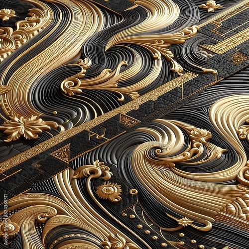 gold and black background with a luxurious and elegant geometric design
