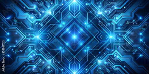 blue metallic abstract black cyber geometric lines