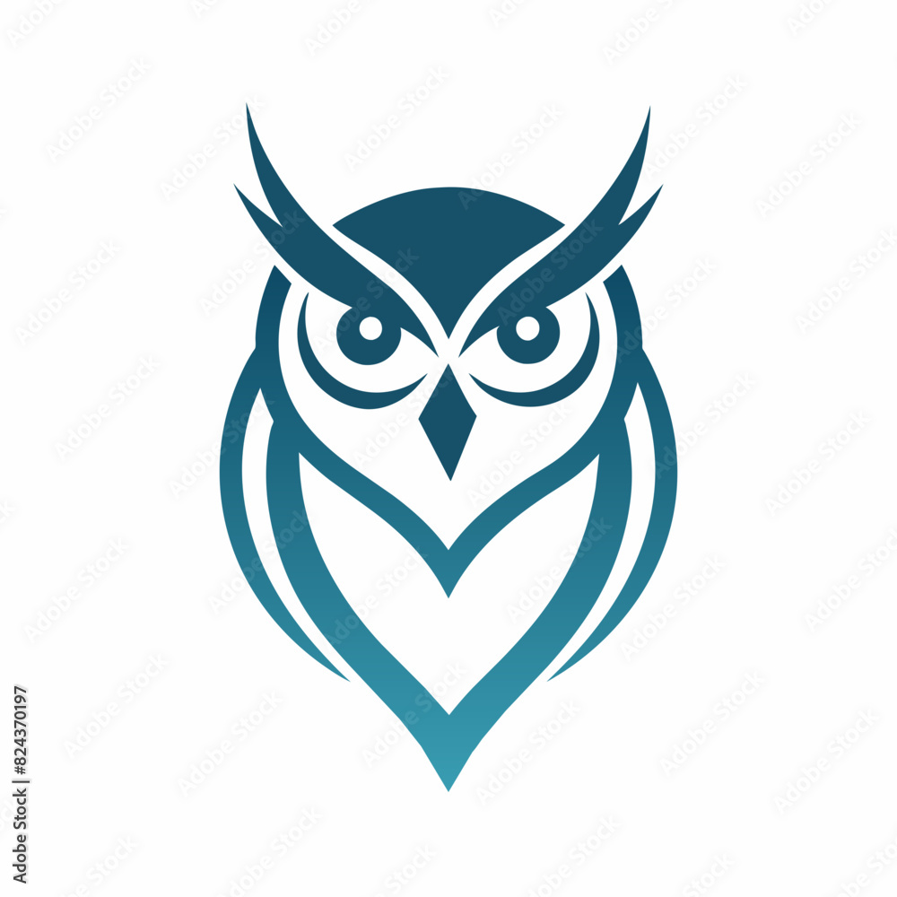 Naklejka premium Owl head logo design vector art illustration