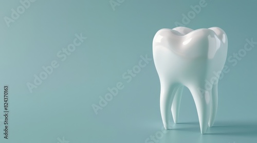 Illustrate a dental education poster featuring a 3D model of a tooth with space for diagrams or diagrams explaining dental anatomy or procedures. 