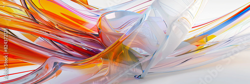 the linear colors  a white transparent glass should fluidly emerge  generative AI