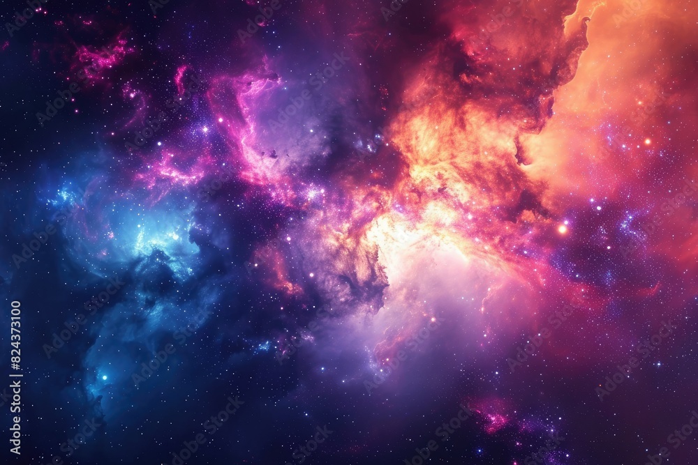 Obraz premium Colorful galaxy backdrop for creative inspiration