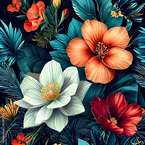 Wallpaper Mural seamless floral pattern Torontodigital.ca