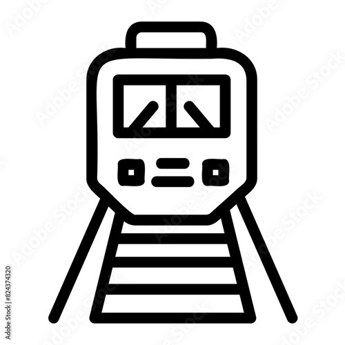 Black Train on White Background illustration