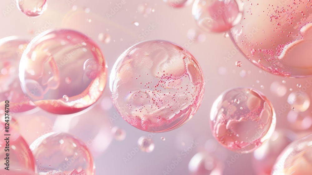 An ethereal photorealistic depiction of skin cells as delicate molecular bubbles, suspended in a surreal dreamscape, exuding an aura of tranquility. An ethereal photorealistic depiction of skin cells as delicate molecular bubbles, suspended in a surreal dreamscape, exuding an aura of tranquility.