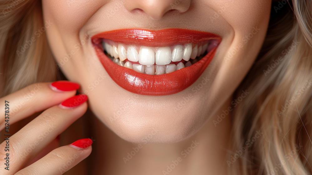 Naklejka premium close up portrait of woman with lips