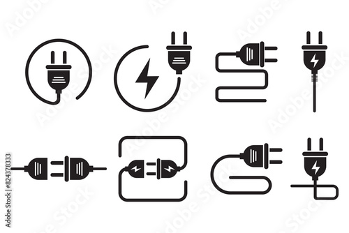 Plug icon vector. Electric plug sign, Electric plugs icon symbol set collection