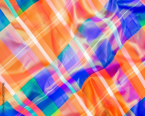 Vibrant Tartan Plaid Patterns as a Colorful, Dynamic Backdrop for Creative Projects photo