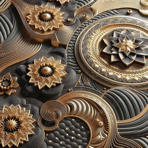 gold and black background with a luxurious and elegant geometric design