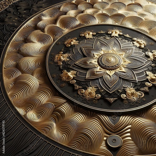 gold and black background with a luxurious and elegant geometric design