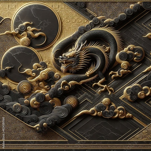 gold and black background with a luxurious and elegant geometric design