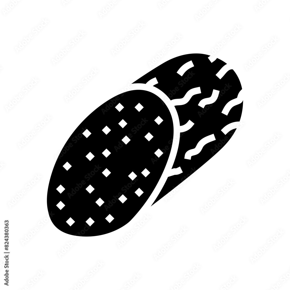salami sausage meat glyph icon vector. salami sausage meat sign. isolated symbol illustration salami sausage meat glyph icon vector. salami sausage meat sign. isolated symbol illustration