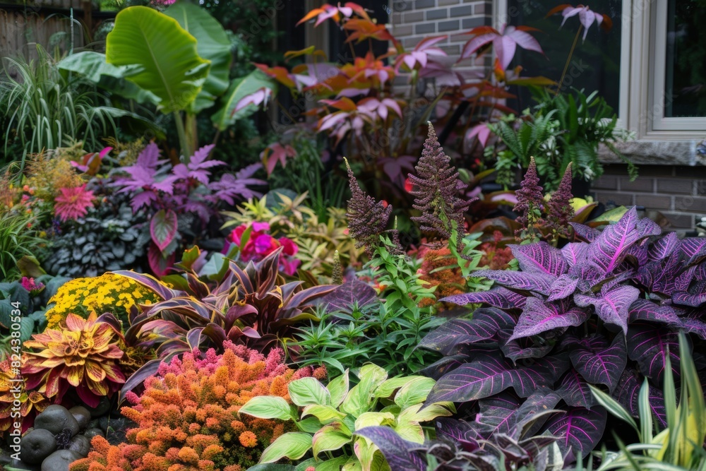 A Garden Transforming Through the Seasons with Plants Blooming and Changing Colors A Garden Transforming Through the Seasons with Plants Blooming and Changing Colors