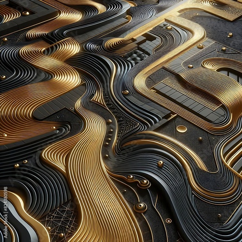 gold and black background with a luxurious and elegant geometric design