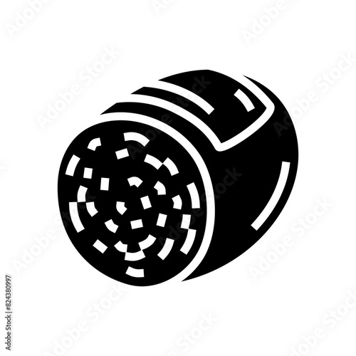 bierwurst sausage meat glyph icon vector. bierwurst sausage meat sign. isolated symbol illustration