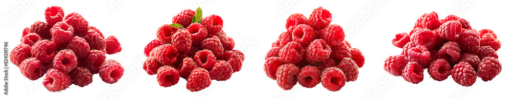Raspberry, isolated, fruit, PNG set, collection